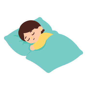 A young child peacefully sleeping on a pillow under a turquoise blanket