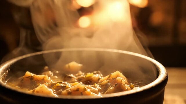 Steam rising from hot meal in home kitchen - 1
