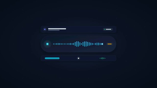 Minimalist podcast voice capsule with animated speech waveform