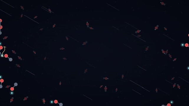 Light splitting a bond into free radicals in motion seamless loop