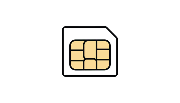 Standard mobile SIM card icon representing cellular network connectivity and global telecommunications.