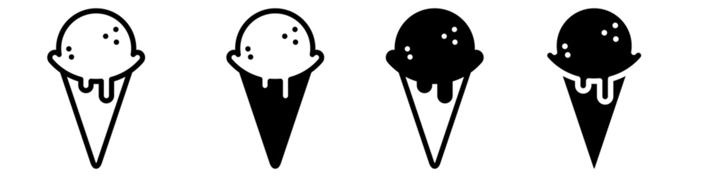 Ice cream icon vector set. Frozen dessert illustration sign collection. Sweet symbol. Dessert logo or mark.