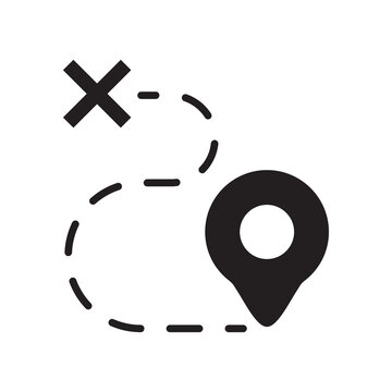 Navigation map route icon vector symbol