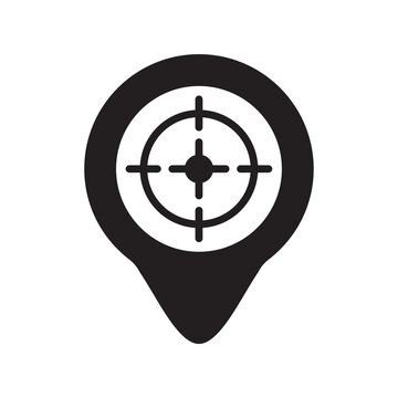 Target location pin vector icon symbol