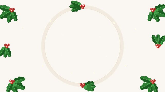 Animated Christmas Holly Wreath Background