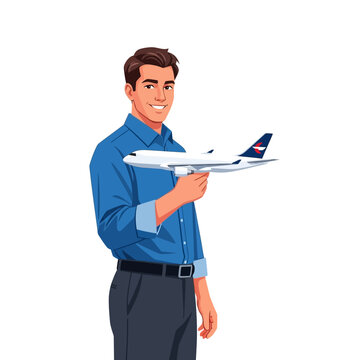 Male Cargo Sales Representative with Model