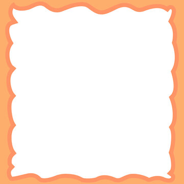 Wavy orange scalloped frame with thick borders for playful social media photo decoration.