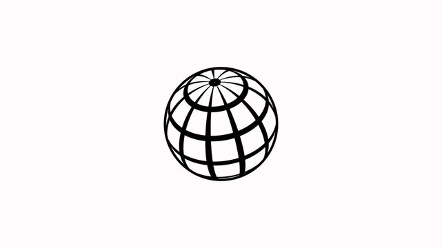 Globe planet earth icon animation on white background. Go to web Internet flat symbol. Web click planet spinning earth icon representing worldwide connectivity geography and international concepts