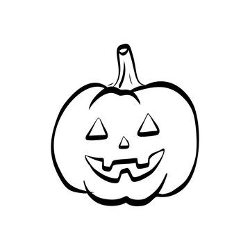 Smiling jack-o'-lantern outline for halloween coloring activities