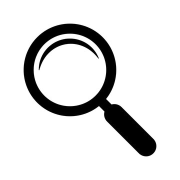 Magnifying Glass Search Icon with Curved Lens Highlight for Find Zoom Research Inspection and Web Interface