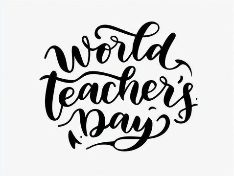 World teacher's day elegant handwritten calligraphy design