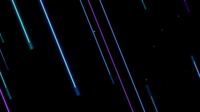 Abstract neon light streaks diagonal motion background futuristic digital technology concept