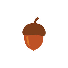 Autumn Acorn Flat Vector Illustration © ardivisu