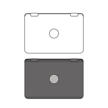Laptop technical schematic illustration