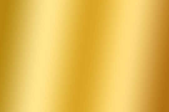Shiny metallic gold gradient background with smooth reflection, yellow metallic sheet texture, bright gold foil surface with subtle lighting, abstract soft shiny metal background