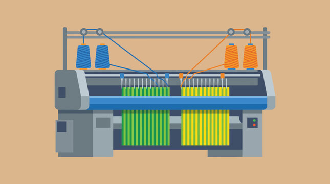Knitting Machine Producing Sweater Fabric Panels