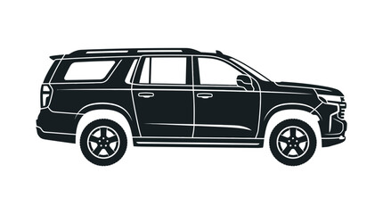 Fototapeta premium Modern full-size SUV side profile silhouette.