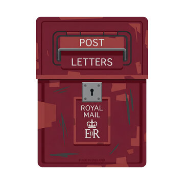 Classic Red Post Box for Mail Collection and Delivery.