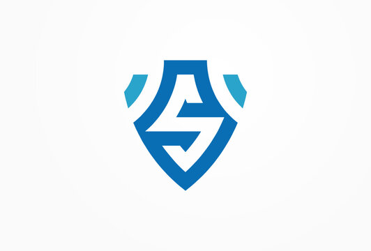 Letter S security logo design, vector illustration