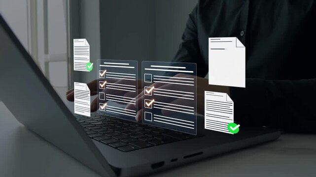 Digital questionnaire with checklist items, completed answers and evaluation results. Online inspection, review and compliance monitoring solution.	
