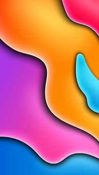 Vibrant Gradient Wavy Abstract Mobile Wallpaper, Vector Illustration