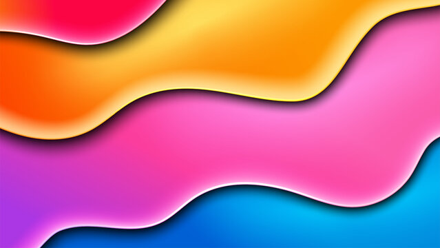 Vibrant Gradient Wavy Abstract Wallpaper, Vector Illustration