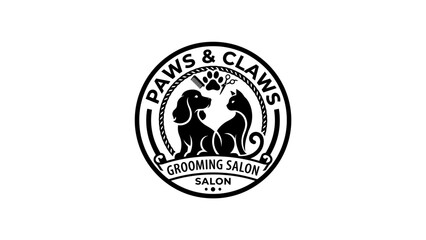 Fototapeta premium Professional Pet Grooming Salon Logo Design: Paws & Claws