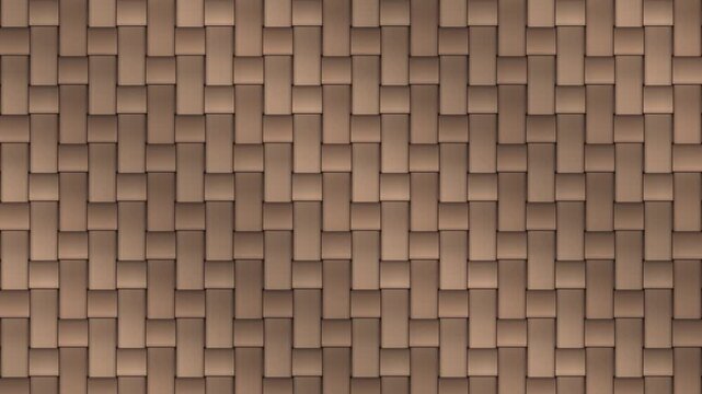 Ajiro Bamboo Splint Twill Plaiting With Traveling Weave Offset Seamless Loop in vibrant brown tones