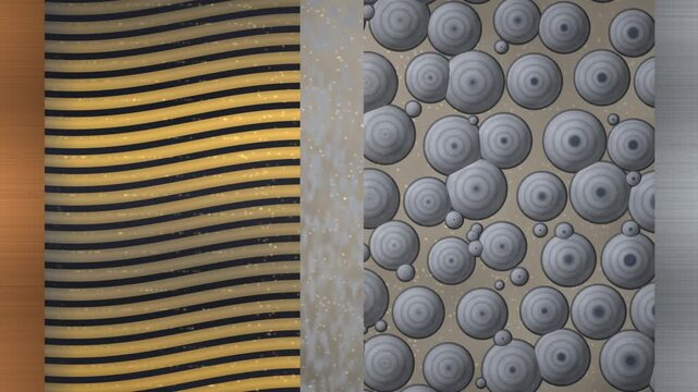 Lithium Ion Battery Cell Cross Section With Layered Graphite Anode And Porous Cathode Particles, Seamless Loop in rich slate tones