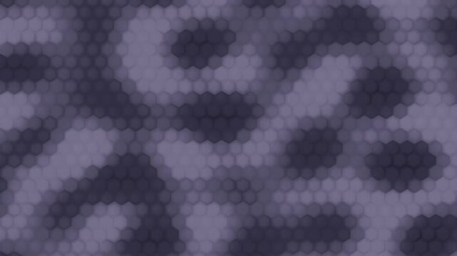 Hexagonal Dimple Pattern Glass Tiling a Softly Defocused Color Field, Seamless Loop Background in bright violet tones