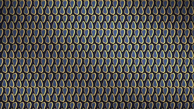 Mirrored Teardrop Tiles Marching In Opposite Rows And Interlocking At Each Seam, Geometric Pattern Seamless Loop in bright indigo tones