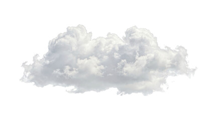 Fluffy white cumulus cloud floating in the bright blue sky captured with soft natural lighting and high detail on transparent background © Hossain