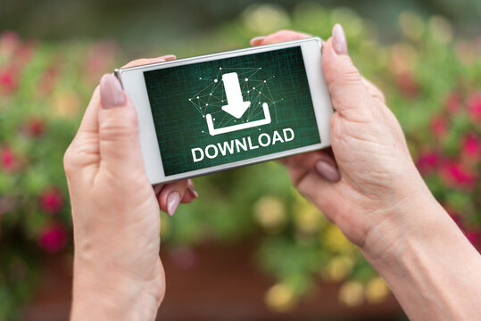 Download concept on a smartphone