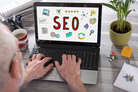 Seo concept on a laptop screen