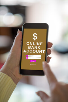 Online bank account concept on a smartphone