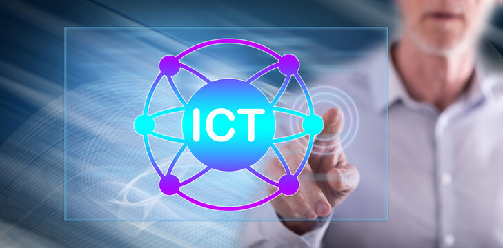Man touching an ict concept