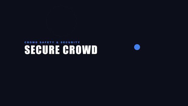 Secure crowd safety and security motion animation 4k background, for corporate presentations, and digital surveillance concepts