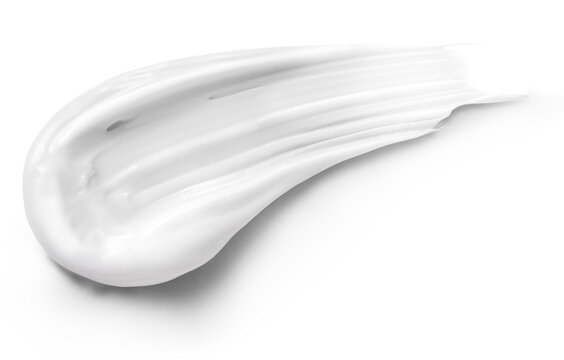 White cosmetic cream smear texture on a white or transparent background