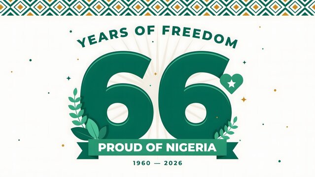 66 years of freedom proud of nigeria celebration design