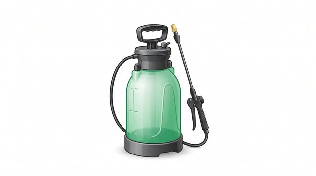 Professional Pressure Garden Sprayer with Green Transparent Tank for Planting and Plant Care Maintenance Illustration
