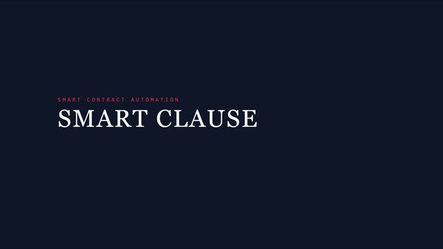 Smart clause automation concept: digital legal technology and blockchain contract security motion animation 4k
