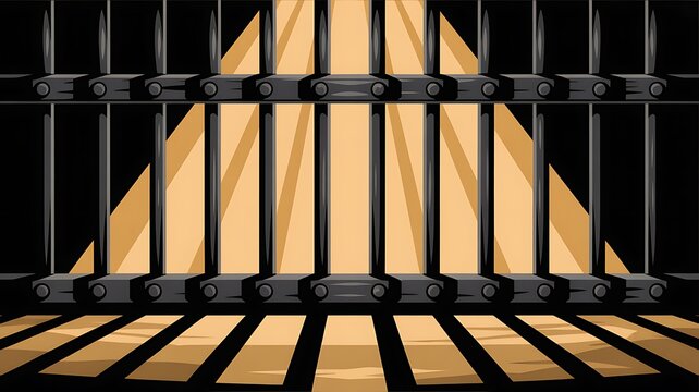 Prison bars iron cage fence isolated on transparent background. Vector illustration jail metal bars, criminal prisoner crime mockup. Way out to freedom concept design elements, 