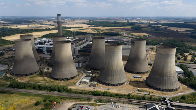 An aerial view shows the decommissioned Ratcliffe coal power station