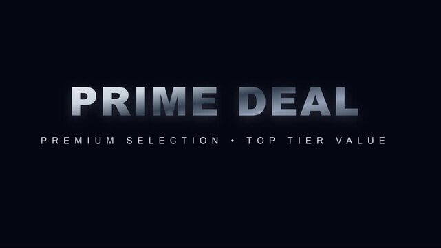 Prime deal selection tier value motion for sales and marketing promotions animation 4k