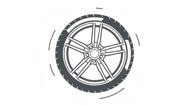 Minimalist Supercar Wheel with Sporty Alloy Rim Motion Graphics Stock Footage