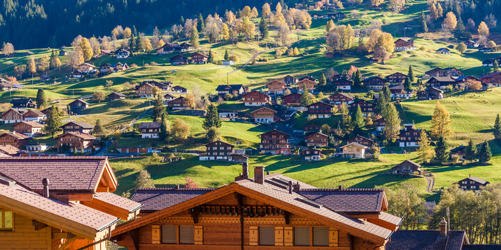 Switzerland, Bern, Bernese Oberland, holiday resort Grindelwald, chalets