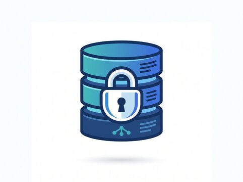 Locked database icon representing secure data storage and information protection.