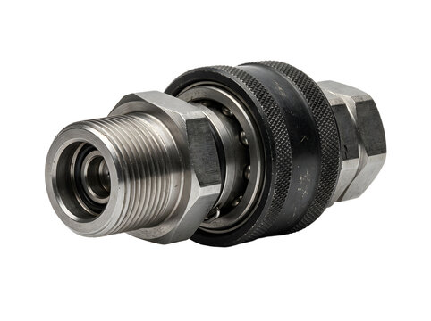 Hydraulic hose quick connect coupling adapter for industrial fluid power systems