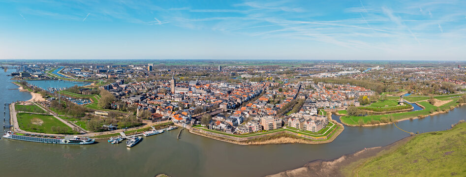 Panoramic overview of a historic fortified city in Europe