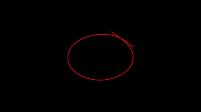 Circle marker with drawing effect, Animated red circle drawn, red marker pen style, doodle red circle marker and underline stroke.
